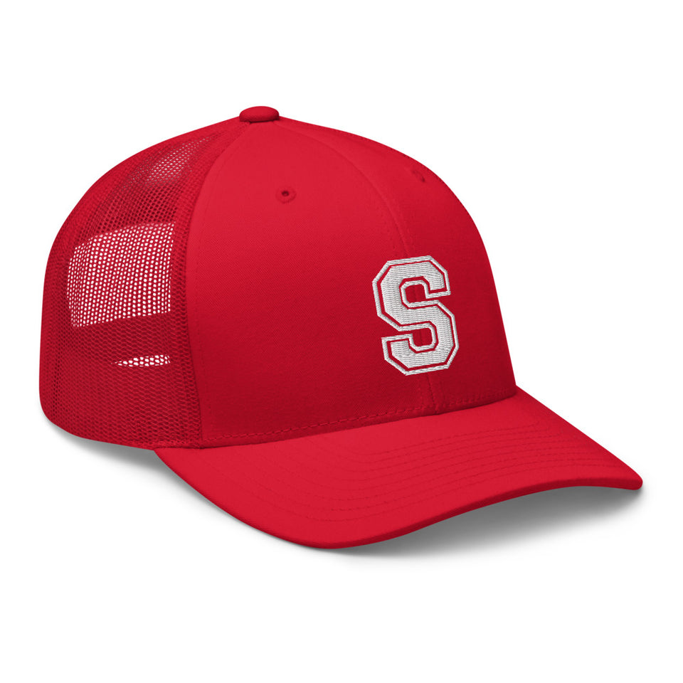 SNARF - College 'S' (White) - Trucker Cap