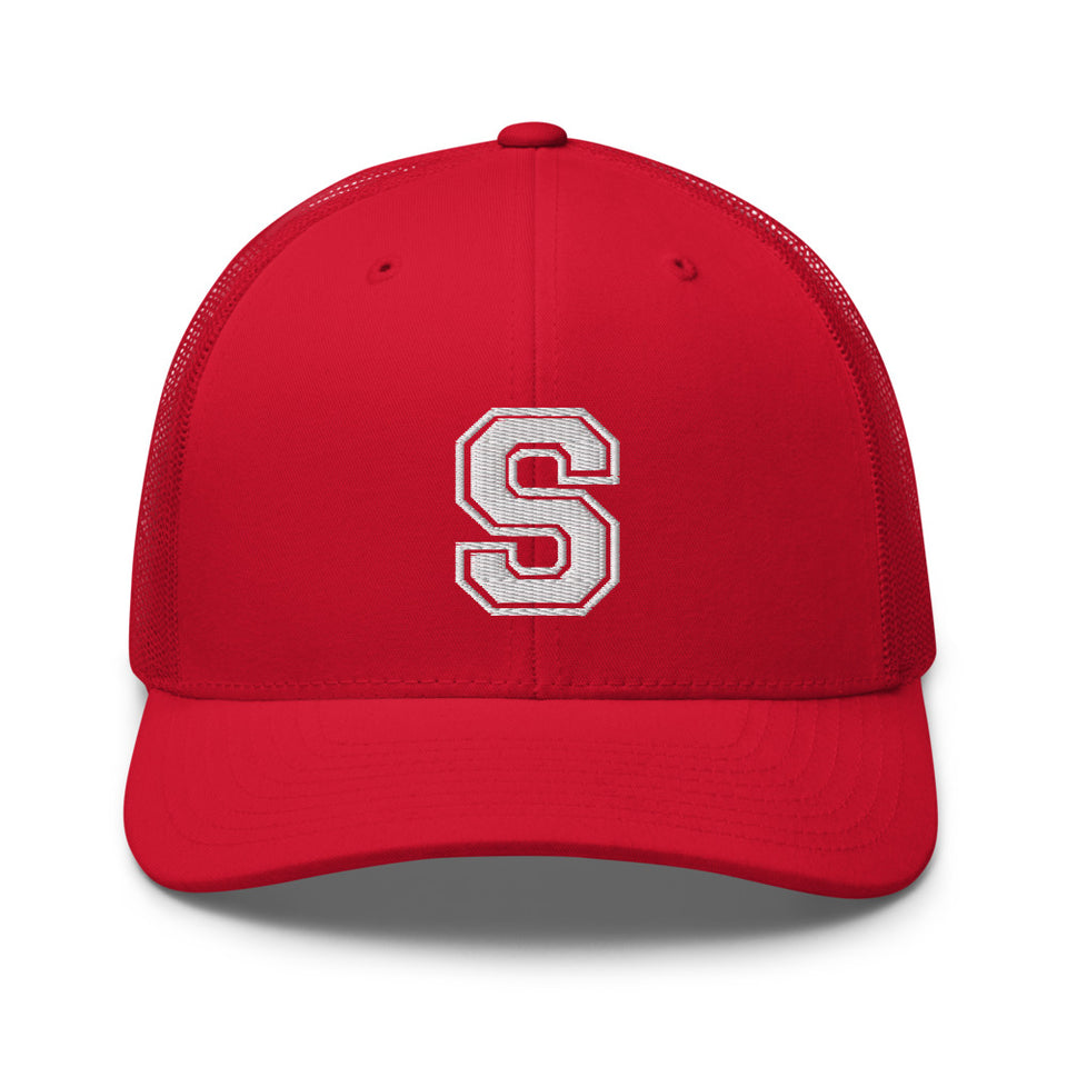 SNARF - College 'S' (White) - Trucker Cap