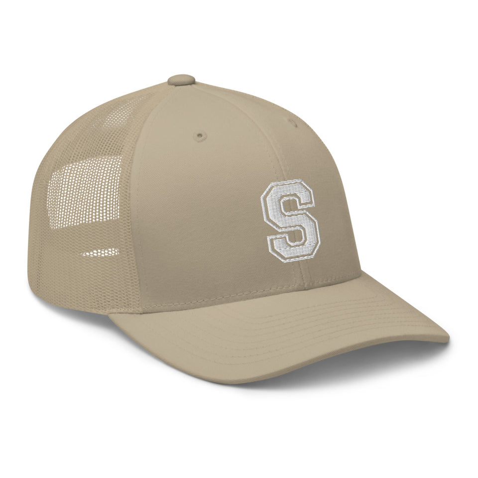 SNARF - College 'S' (White) - Trucker Cap