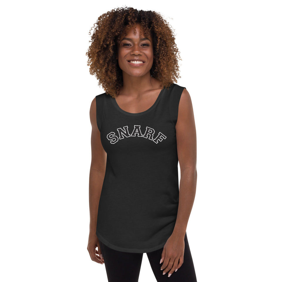 SNARF - College (Black) - Cap Sleeve T-Shirt