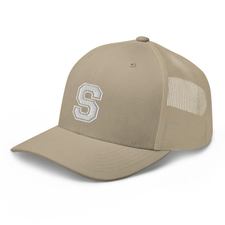 SNARF - College 'S' (White) - Trucker Cap