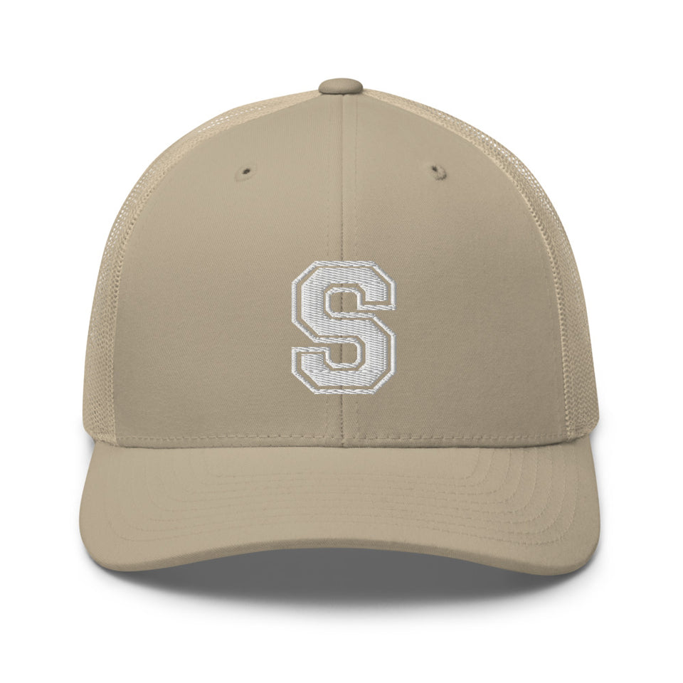 SNARF - College 'S' (White) - Trucker Cap